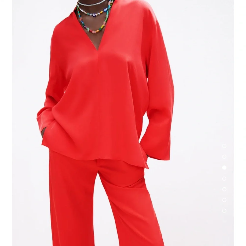 Zara flowy slit blouse bloggers fav - Picture 5 of 11